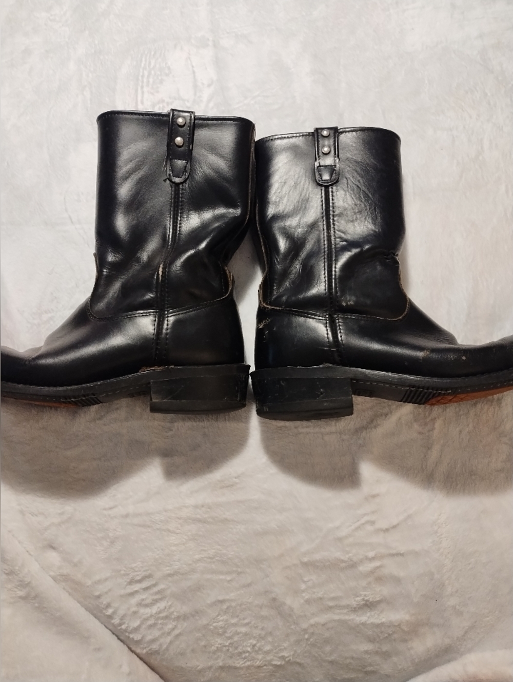 Harley Davidson Men's Black Leather Mid-Calf Pull-On Boots